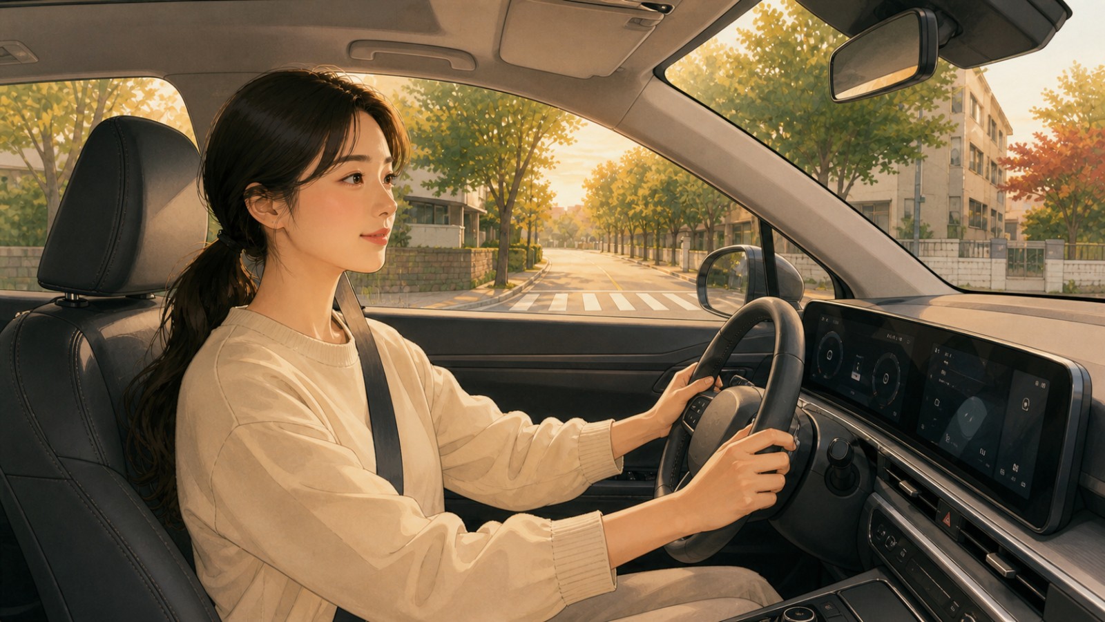 안산 여성 운전자 방문운전연수 일러스트